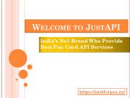 Best  Pan Card Services API Provider in India