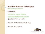 Bus hire services in Udaipur