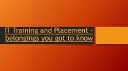 IT Training and placement in Chennai
