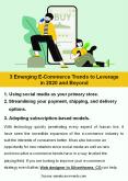 3 Emerging E-Commerce Trends to Leverage in 2020 and Beyond PowerPoint PPT Presentation
