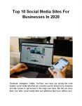 Top 10 Social Media Sites For Businesses In 2020 PowerPoint PPT Presentation