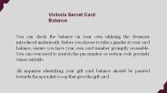 Victoria Secret Card Balance