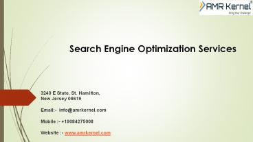 Search Engine Optimization Services  | Amr Kernel