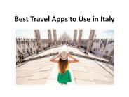 Best Travel Apps to Use in Italy