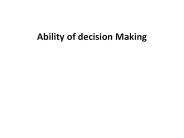 Ability of decision making