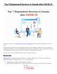 Top 5 Employment Services in Canada after COVID-19 PowerPoint PPT Presentation