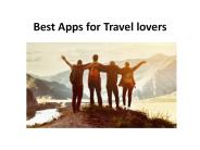 Best Apps for Travel lovers