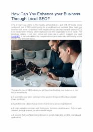 How Can You Enhance your Business Through Local SEO?