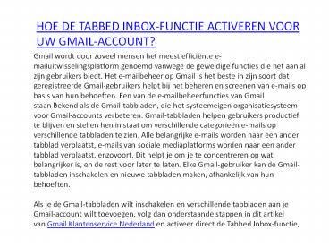 Gmail Helpdesk nederland