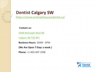 Dentist Calgary SW