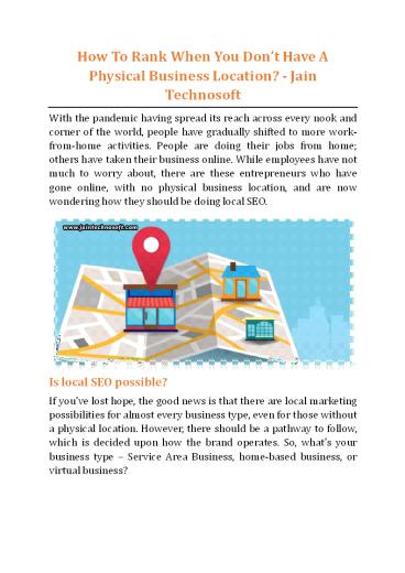 How To Rank When You Don’t Have A Physical Business Location - Jain Technosoft