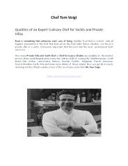 Private Villa and Yacht Chef