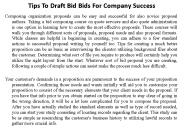 Tips To Draft Bid Bids For Company Success