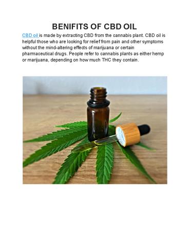 BENEFIT OF CBD OIL