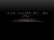 distance education after 12th good or bad