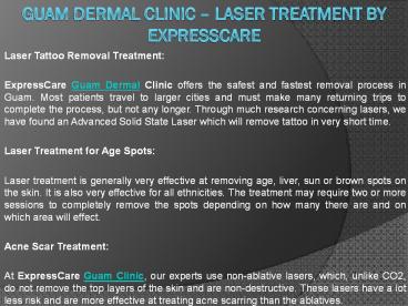 Guam Dermal Clinic – Laser Treatment by ExpressCare