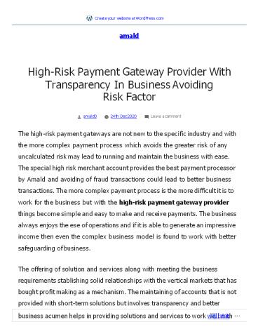 High-Risk Payment Gateway Provider with transparency in business avoiding risk factor