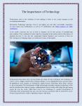 The Importance of Technology PowerPoint PPT Presentation