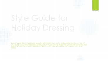 Style Guide for the Holiday Season