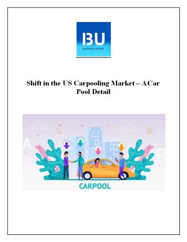 shift in the US Carpooling market