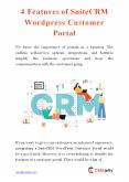 4 Features of SuiteCRM Wordpress Customer Portal PowerPoint PPT Presentation