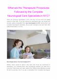 What are the Therapeutic Procedures Followed by the Complete Neurological Care Specialists in NYC? (1) PowerPoint PPT Presentation