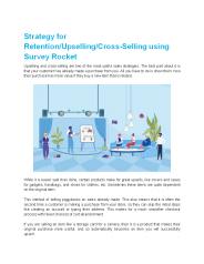 Strategy for Retention/Upselling/Cross-Selling using Survey Rocket