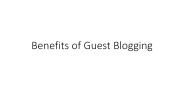 Benefits of Guest Blogging