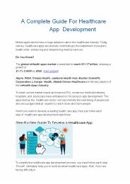 A COMPLETE GUIDE FOR HEALTHCARE APP DEVELOPMENT