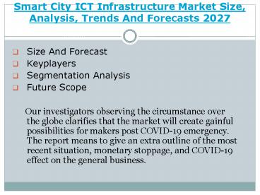 Smart City ICT Infrastructure Market Size, Growth Analysis ...