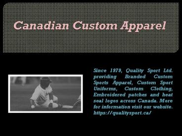 Canadian Custom Apparel
