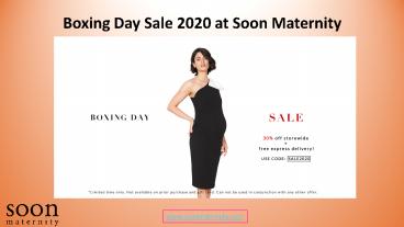 Boxing Day Sale 2020 at Soon Maternity