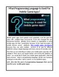 What Programming Language Is Used For Mobile Game Apps? PowerPoint PPT Presentation