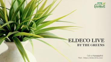 Eldeco Live by the Greens Brochure
