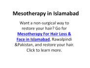 Mesotherapy in Islamabad