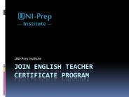 Join English Teacher Certificate Program