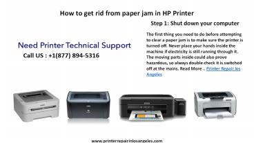 How to get rid from paper jam in HP Printer