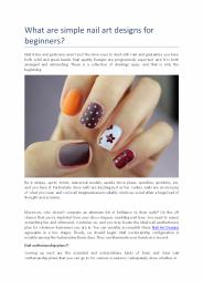 What are simple nail art designs for beginners?
