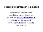 Rosacea treatment in Islamabad