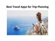 Best Travel Apps for Trip Planning