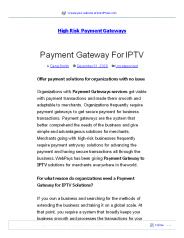 Payment Gateway For IPTV