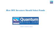 How DIY Investors Should Select Funds