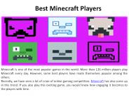 The Best Player of Minecraft
