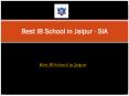 Best IB School in Jaipur - SIA PowerPoint PPT Presentation
