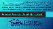 Basement Renovation Summit University MN