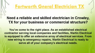 Fortworth General Electrician TX