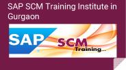 SAP SCM Training Institute in Gurgaon