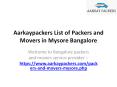 Aarkaypackers List of Packers and Movers in Mysore Bangalore PowerPoint PPT Presentation