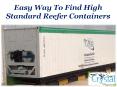 Easy Way To Find High Standard Reefer Containers PowerPoint PPT Presentation