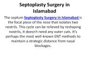 Septoplasty Surgery in Islamabad